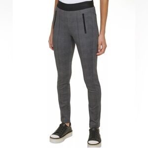 Karl Lagerfeld Paris Womens Houndstooth Pull-On Skinny Pants Trousers Medium